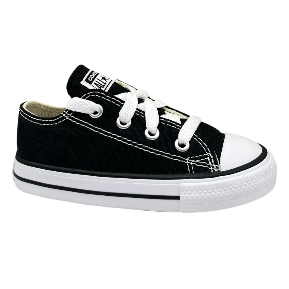Converse Chuck Taylor All Star Toddler Boys Canvas Ox Classic Shoe 7 Black White